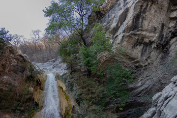 Fototapeta na wymiar PUEBLA, MEXICO - May 16, 2019: Waterfalls of San Agustín Ahuehuetla, the avocado, Puebla, Mexico
