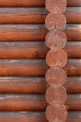 The wall of the house of wooden lumber
