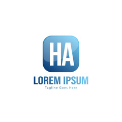 Initial HA logo template with modern frame. Minimalist HA letter logo vector illustration