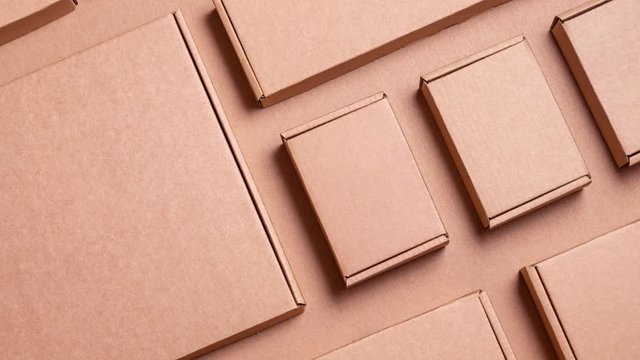 Cardboard boxes set, lot pattern background