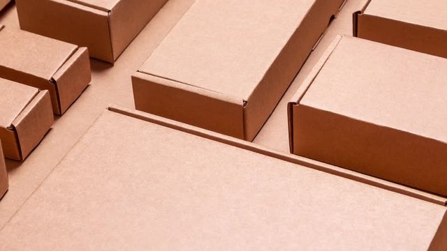 Cardboard boxes set, lot pattern background