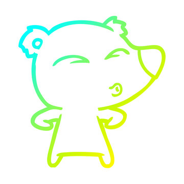 recommend clip art: cold gradient line drawing cartoon whistling bear