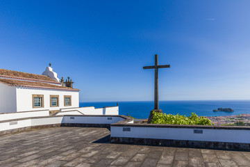 Our Lady of Peace Chapel over Vila Franca do Campo, Sao Miguel island, Azores