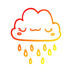warm gradient line drawing cartoon storm cloud