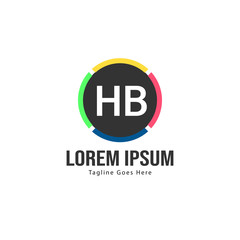Obraz premium Initial HB logo template with modern frame. Minimalist HB letter logo vector illustration