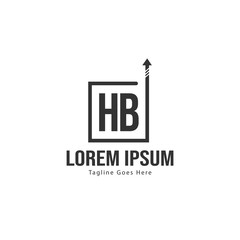Obraz premium Initial HB logo template with modern frame. Minimalist HB letter logo vector illustration