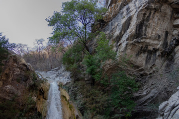 PUEBLA, MEXICO - May 16, 2019: Waterfalls of San Agustín Ahuehuetla, the avocado, Puebla, Mexico