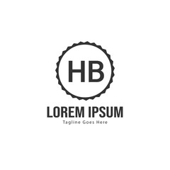 Initial HB logo template with modern frame. Minimalist HB letter logo vector illustration