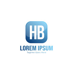 Initial HB logo template with modern frame. Minimalist HB letter logo vector illustration