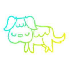 cold gradient line drawing cartoon dog