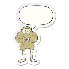 cartoon bigfoot and speech bubble sticker