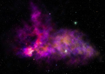 Small part of an infinite star field. 3D rendering