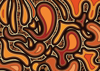 Illustration based on aboriginal style of background.