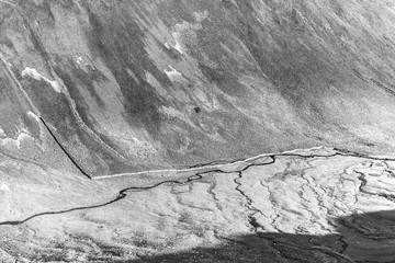 Fototapeta na wymiar Black and white English Valley with River