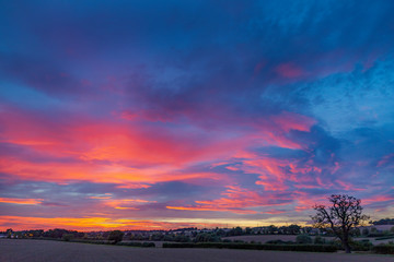 Incredible swirling sunset cloudscape