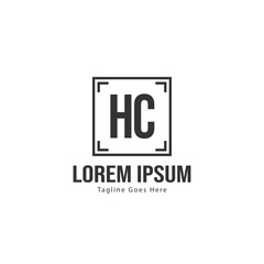 Fototapeta premium Initial HC logo template with modern frame. Minimalist HC letter logo vector illustration