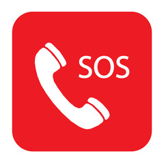 sos call icon phone, vector sos call help on phone sign - obrazy, fototapety, plakaty