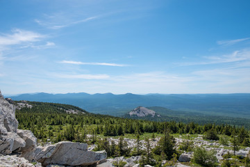 View from the top of the mountain to the national park. Photo wallpaper