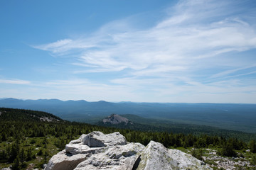 View from the top of the mountain to the national park. Photo wallpaper