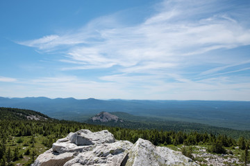 View from the top of the mountain to the national park. Photo wallpaper