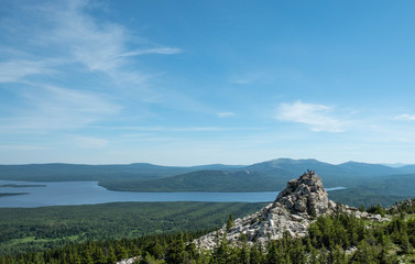 View from the top of the mountain to the national park. Photo wallpaper