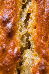 Banana loaf extreme close up