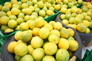 orange pile. Orange is a fresh tropical fruit