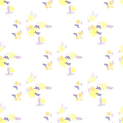 yellow warm simple plain vector smooth flowers in seamless pattern