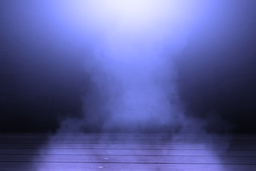 Texture dark wooden floor with mist or fog