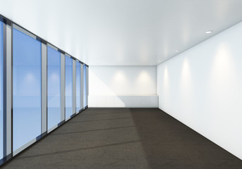 empty white room, or ready for decoration,3d white room interior