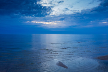 Fototapeta na wymiar Calm gulf of Riga, Baltic sea in early morning.