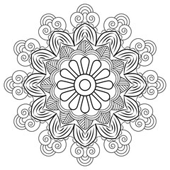 Mandala floral decorative element vector image