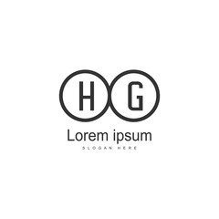 Obraz premium Initial HG logo template with modern frame. Minimalist HG letter logo vector illustration