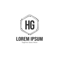 Fototapeta premium Initial HG logo template with modern frame. Minimalist HG letter logo vector illustration