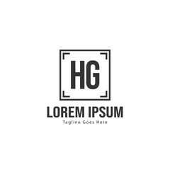 Initial HG logo template with modern frame. Minimalist HG letter logo vector illustration