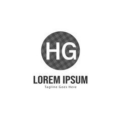 Initial HG logo template with modern frame. Minimalist HG letter logo vector illustration