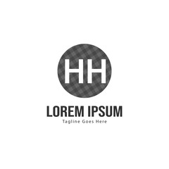 Initial HH logo template with modern frame. Minimalist HH letter logo vector illustration
