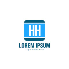 Initial HH logo template with modern frame. Minimalist HH letter logo vector illustration