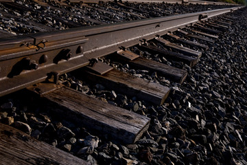 close up railroad ties wooden 