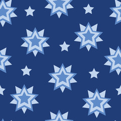 Vector star shape geometrical seamless pattern