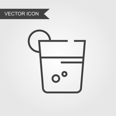 Cocktail glass line icon. Vector mail linear style for web site page, marketing, mobile app, design element, logo on isolated background