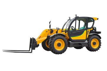 Telescopic handler isolated on a white background