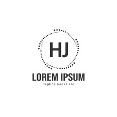 Fototapeta premium Initial HJ logo template with modern frame. Minimalist HJ letter logo vector illustration