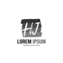 Initial HJ logo template with modern frame. Minimalist HJ letter logo vector illustration