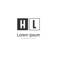 Initial HL logo template with modern frame. Minimalist HL letter logo vector illustration