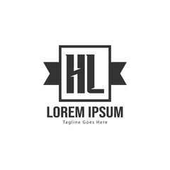 Initial HL logo template with modern frame. Minimalist HL letter logo vector illustration