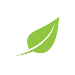 Green leaf ecology nature element vector icon.