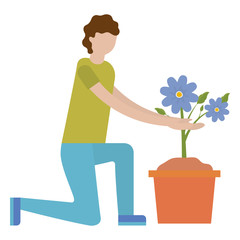 people decoration gardening flat design