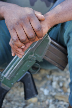 Anti poaching patrol guard White rhinoceros