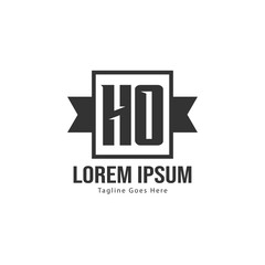 Initial HO logo template with modern frame. Minimalist HO letter logo vector illustration